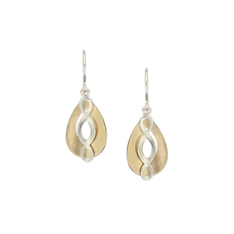 Small Teardrop with Oval Lattice Wire Earrings