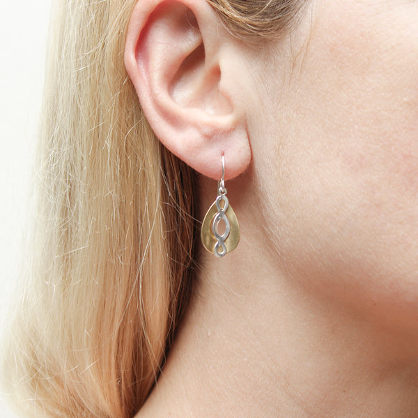 Small Teardrop with Oval Lattice Wire Earrings