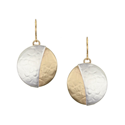 Crescent Over Disc Wire Earrings