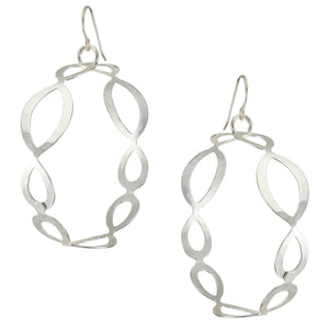 Large Oval Lattice Hoop Wire Earrings