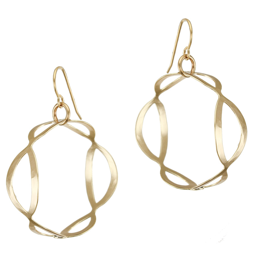 Medium Oval Lattice Hoop Wire Earrings