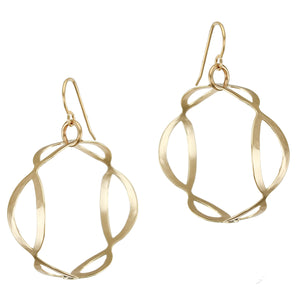 Medium Oval Lattice Hoop Wire Earrings
