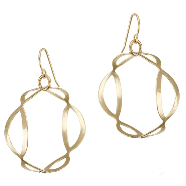 Medium Oval Lattice Hoop Wire Earrings
