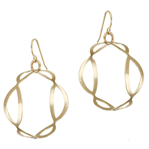 Medium Oval Lattice Hoop Wire Earrings