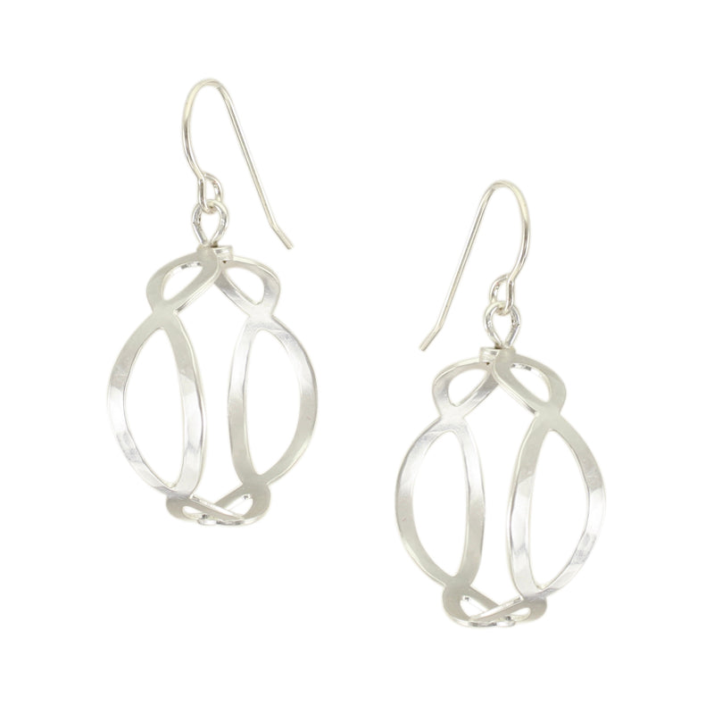Small Oval Lattice Hoop Wire Earrings