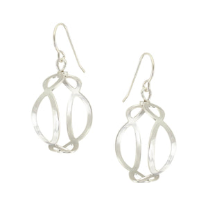 Small Oval Lattice Hoop Wire Earrings