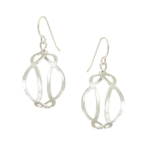 Small Oval Lattice Hoop Wire Earrings