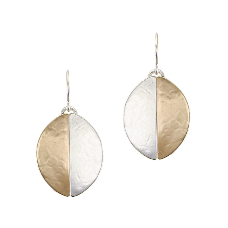 Half and Half Oval Wire Earrings