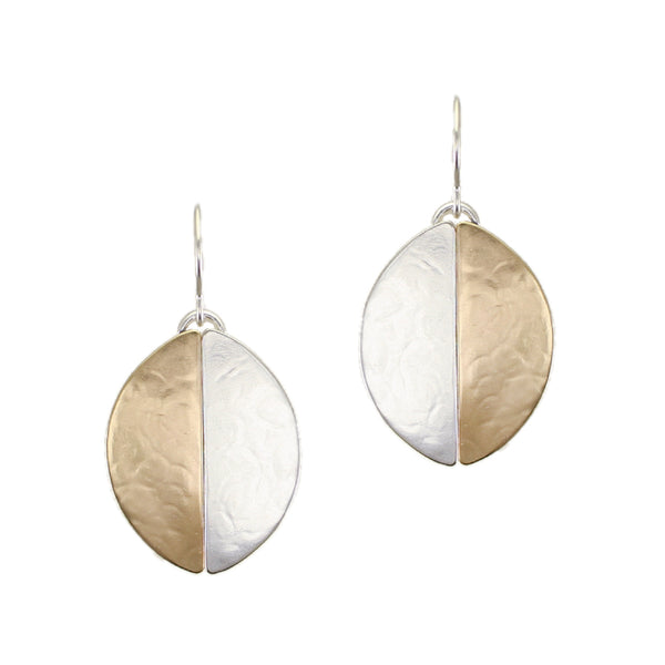 Half and Half Oval Wire Earrings