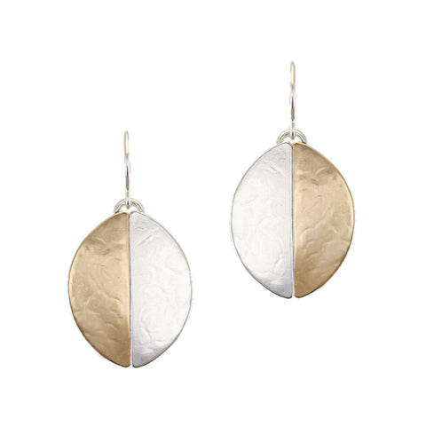 Half and Half Oval Wire Earrings