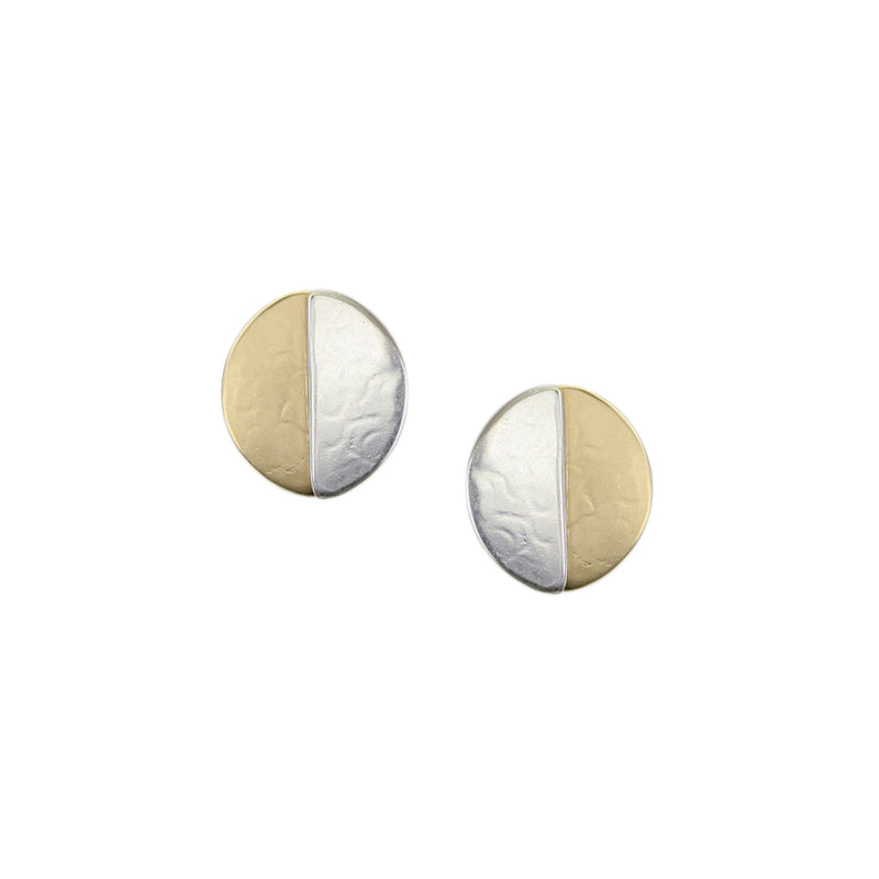 Half and Half Oval Post Earrings
