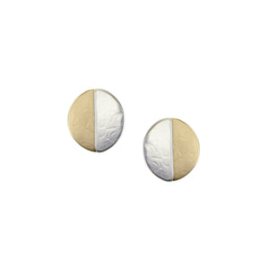 Half and Half Oval Post Earrings
