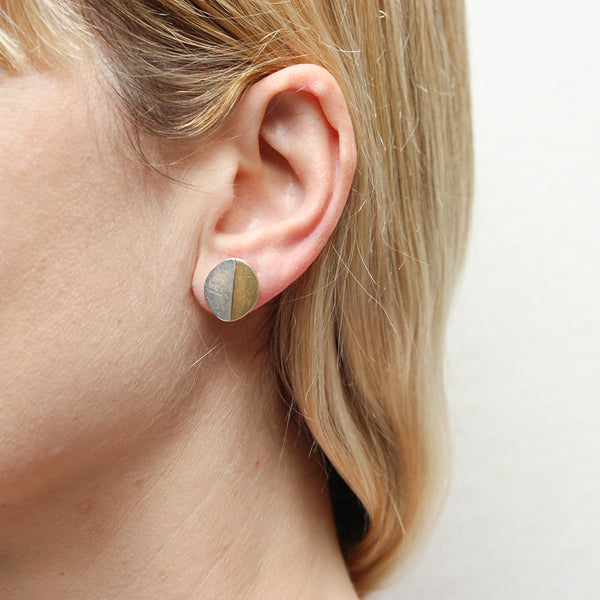 Half and Half Oval Post Earrings