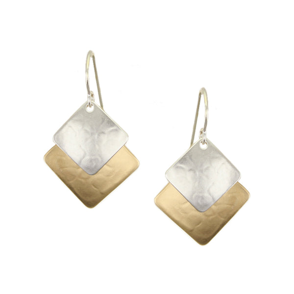 Medium Layered Squares Wire Earrings