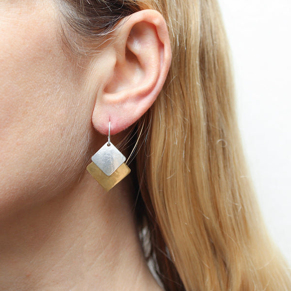 Medium Layered Squares Wire Earrings