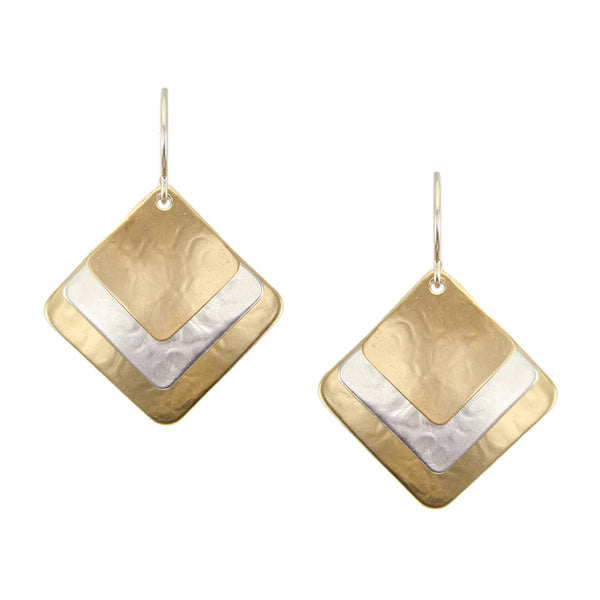 Medium Hammered Squares Wire Earrings