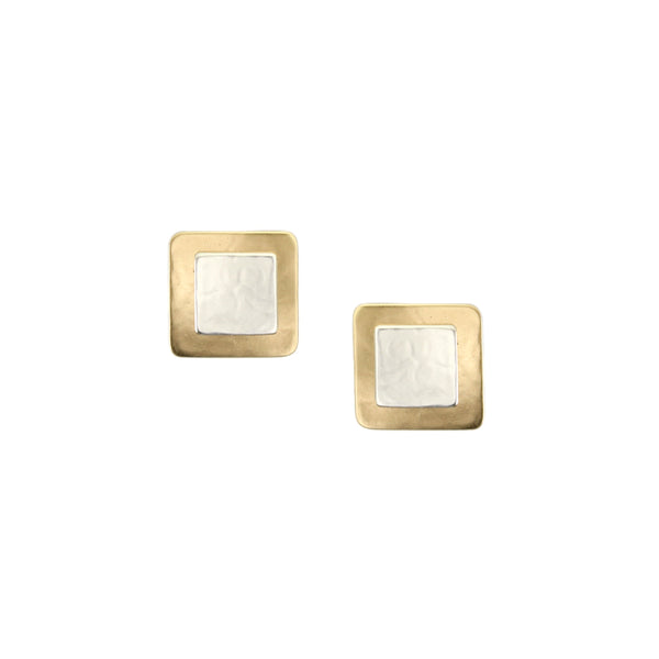 Stacked Squares Post Earrings