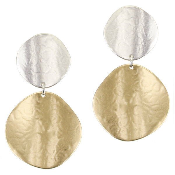 Large Linked Organic Polka Dot Post or Clip Earring