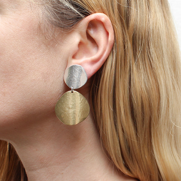 Large Linked Organic Polka Dot Post or Clip Earring