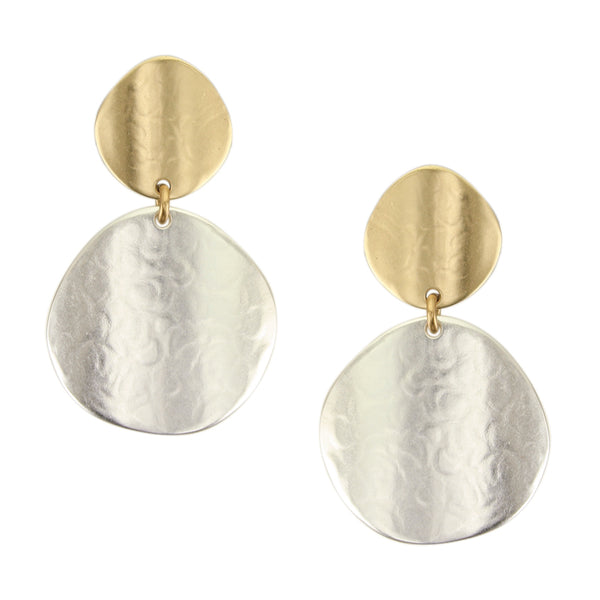 Small Linked Organic Polka Dot Post or Clip Earring