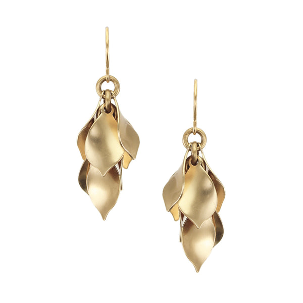 Medium Layered Petals Wire Earrings