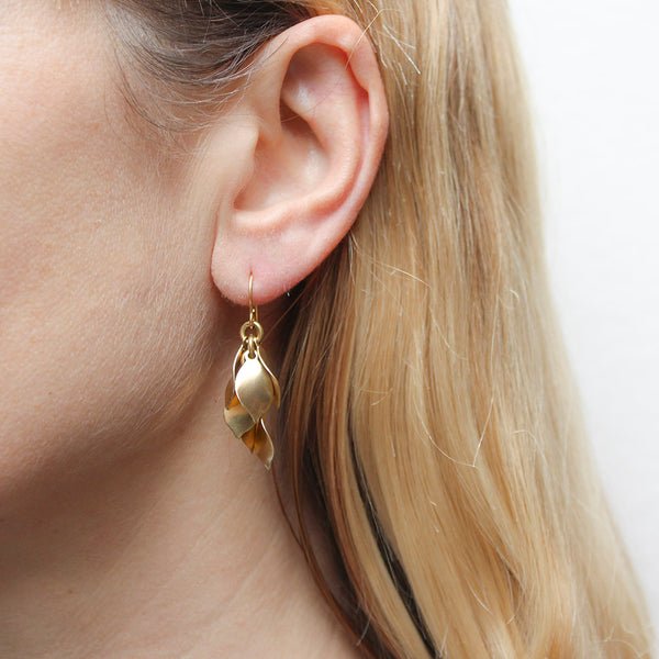 Medium Layered Petals Wire Earrings