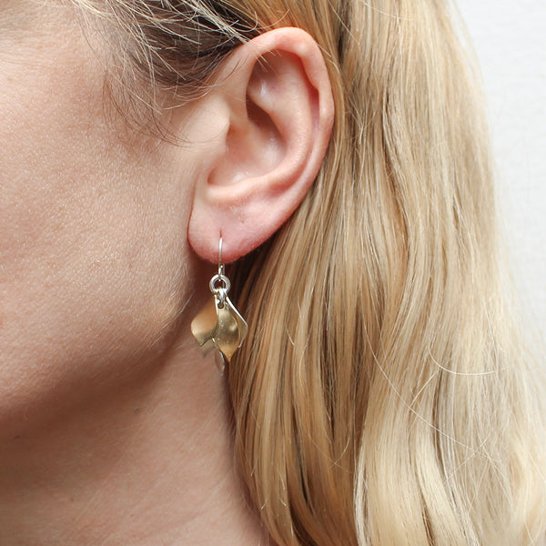 Small Layered Petals Wire Earrings