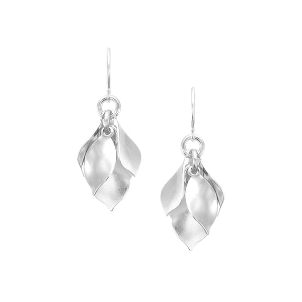 Small Layered Petals Wire Earrings