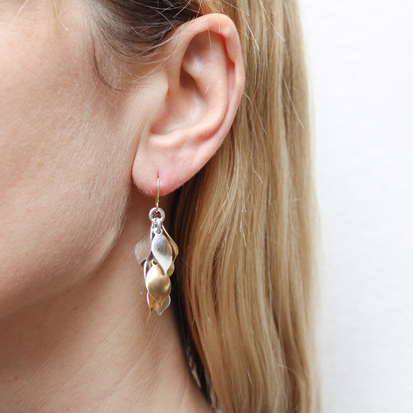 Large Layered Petals Wire Earrings