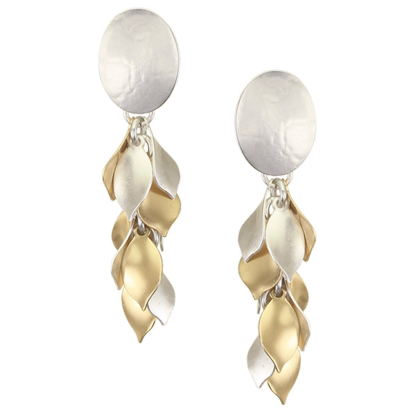 Large Oval with Layered Petals Post or Clip Earring