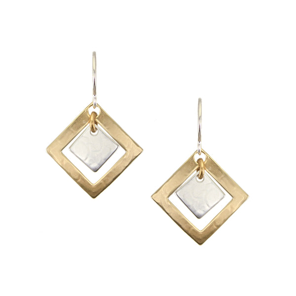 Small Frame with Hanging Square Wire Earrings