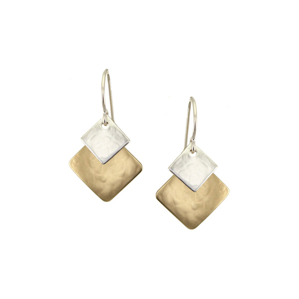 Small Layered Squares Wire Earrings