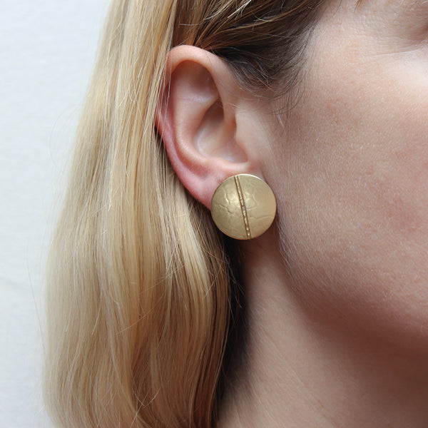 Medallion Button Post or Clip Earrings