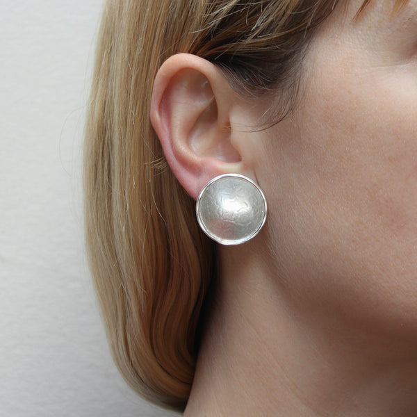 Large Button Post or Clip Earrings