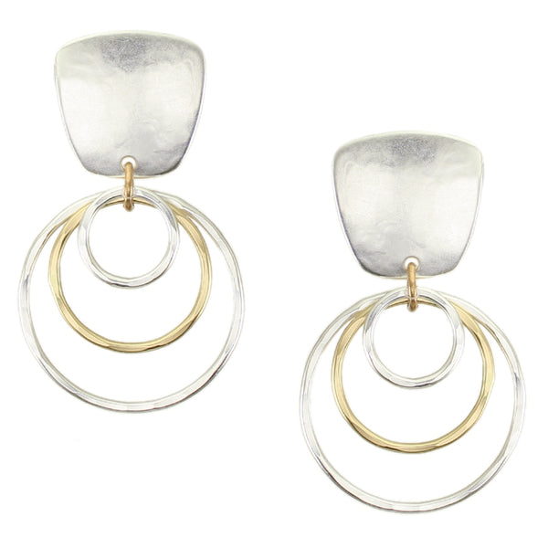 Airy Rings Post or Clip Earrings