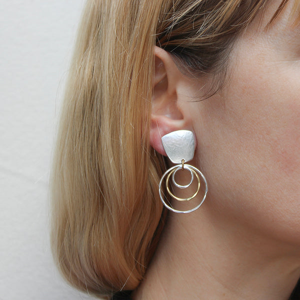Airy Rings Post or Clip Earrings