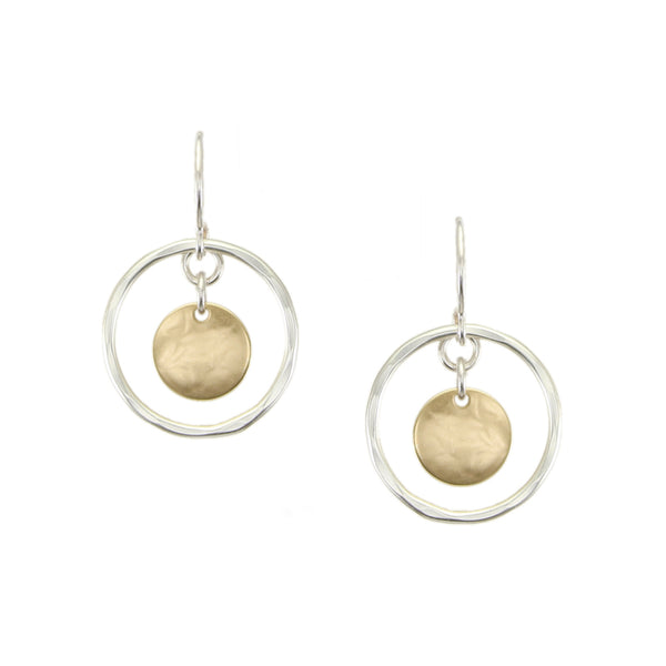 Small Hanging Disc Wire Earrings