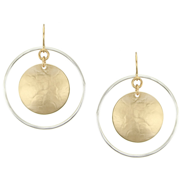 Large Hanging Disc Wire Earrings