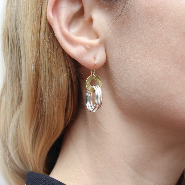 Medium Ring and Hoops Wire Earrings