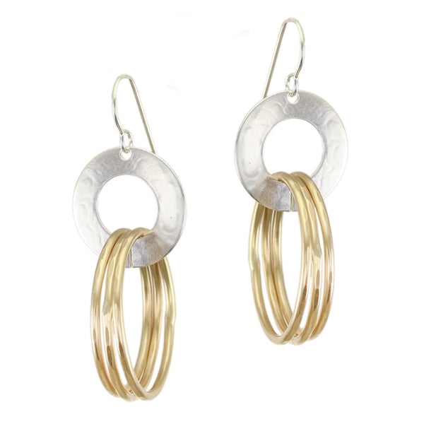 Large Ring and Hoops Wire Earrings
