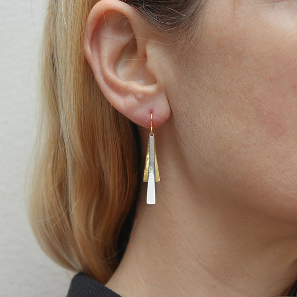 Small Layered Rays Wire Earrings