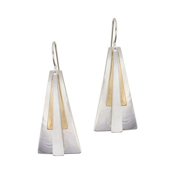 Rays and Pyramid Wire Earrings