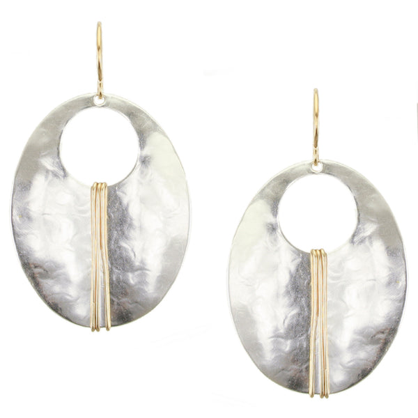 Large Wrapped Oval Wire Earrings