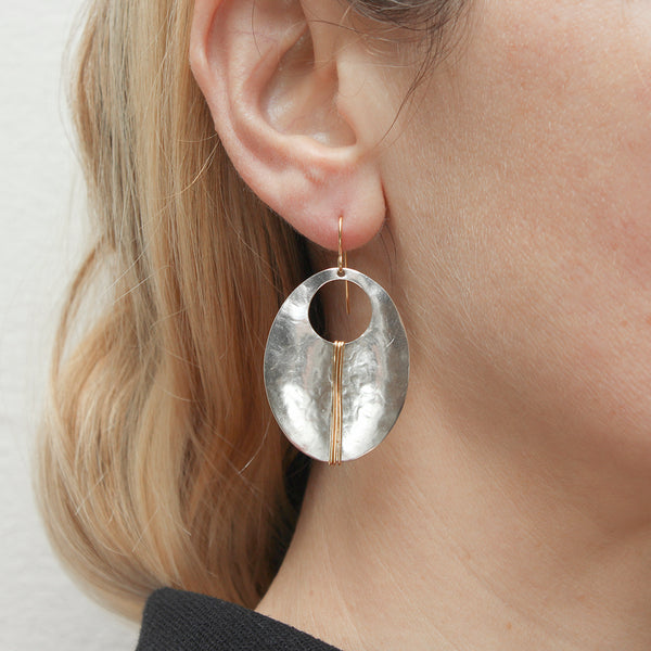 Large Wrapped Oval Wire Earrings