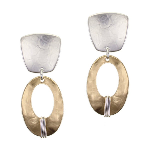 Wrapped Oval Frame Post or Clip Earrings