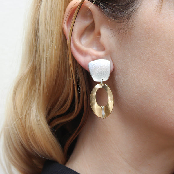 Wrapped Oval Frame Post or Clip Earrings