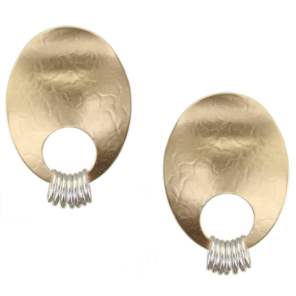 Large Oval with Rings Post or Clip Earrings