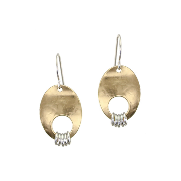 Small Oval with Rings Wire Earrings