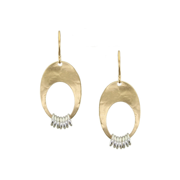 Oval Frame with Rings Wire Earrings