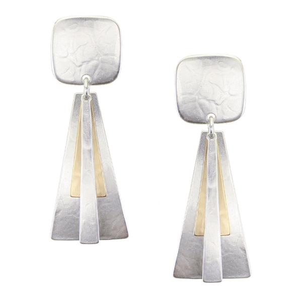 Pyramid and Rays Post or Clip Earrings